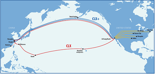 那么美森CLX航線是怎么走的